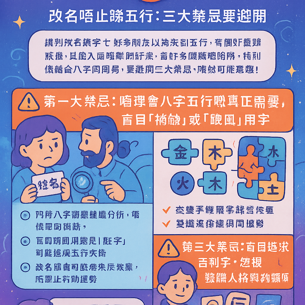 改名揀字三大禁忌